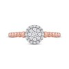Thumbnail Image 3 of Diamond Double Halo Beaded Shank Promise Ring 1/5 ct tw 10K Rose Gold