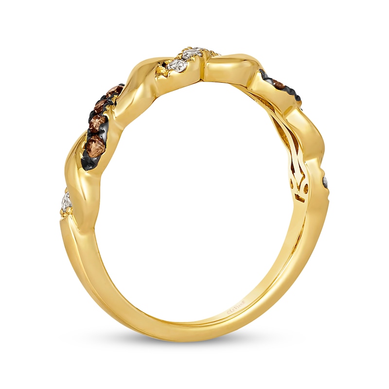 Main Image 3 of Le Vian Chocolate Twist Round-Cut Diamond Ring 1/3 ct tw 14K Honey Gold