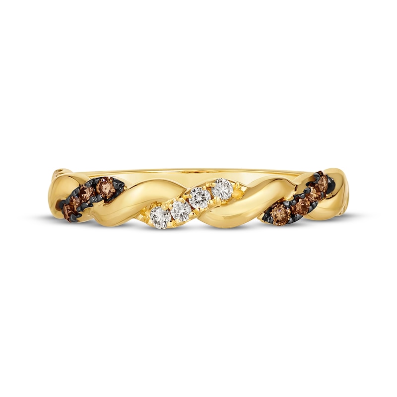 Le Vian Chocolate Twist Round-Cut Diamond Ring 1/3 ct tw 14K Honey Gold