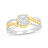 Thumbnail Image 1 of Diamond Beaded Wraparound Promise Ring 1/5 ct tw Sterling Silver & 10K Yellow Gold