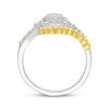 Diamond Beaded Bypass Promise Ring 1/4 ct tw Sterling Silver & 10K Yellow Gold