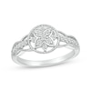Diamond Milgrain Promise Ring 1/5 ct tw Sterling Silver