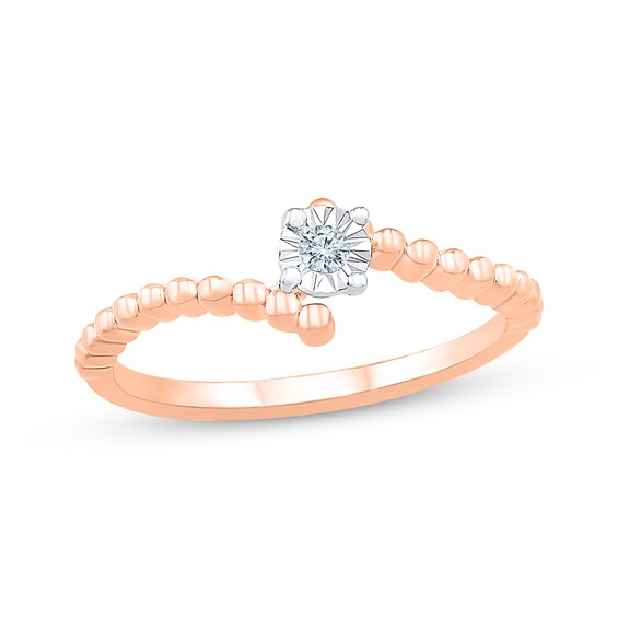 Kay Diamond Beaded Bypass Promise Ring 1/20 ct tw 10K Rose Gold Mall of America®