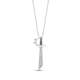 Disney Treasures Pirates of the Caribbean Diamond Sword Necklace 1/8 ct tw Sterling Silver 19”
