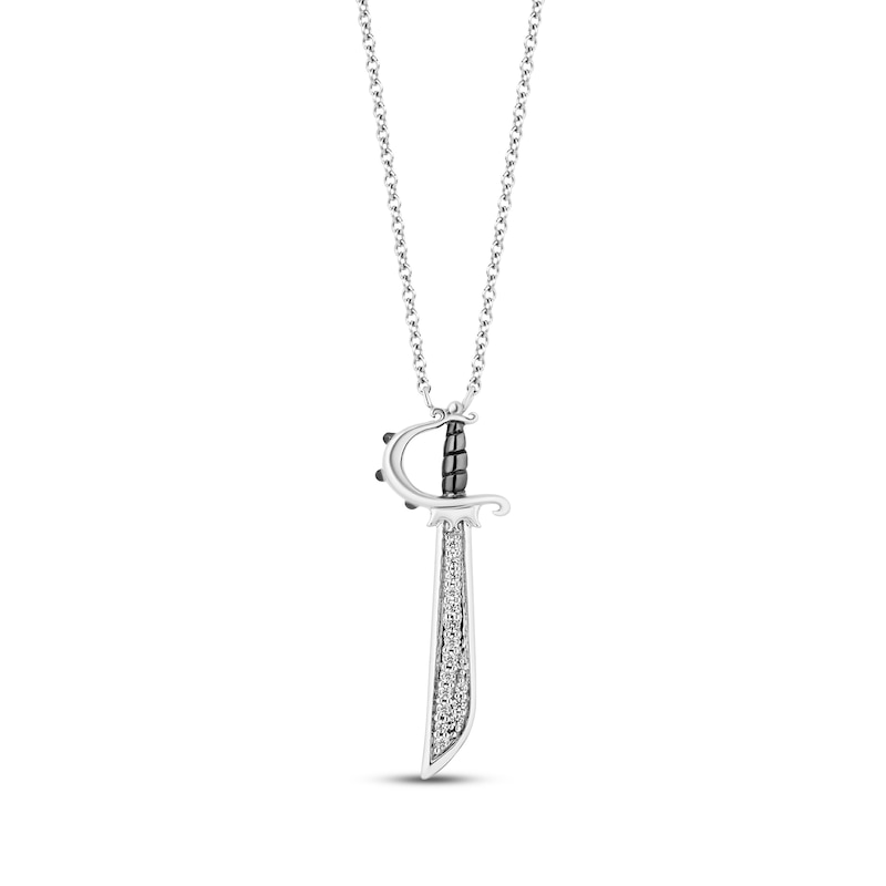 Disney Treasures Pirates of the Caribbean Diamond Sword Necklace 1/8 ct tw Sterling Silver 17”