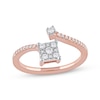 Thumbnail Image 0 of Multi-Diamond Center Geometric Bypass Promise Ring 1/4 ct tw 10K Rose Gold