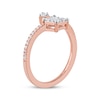 Thumbnail Image 1 of Multi-Diamond Center Geometric Bypass Promise Ring 1/4 ct tw 10K Rose Gold