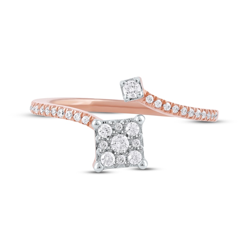 Main Image 3 of Multi-Diamond Bypass Promise Ring 1/4 ct tw 10K Rose Gold