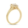 Thumbnail Image 1 of Baguette & Round-Cut Diamond Pear Halo Promise Ring 1/4 ct tw 10K Yellow Gold