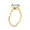 Thumbnail Image 2 of Baguette & Round-Cut Multi-Diamond Cushion Halo Promise Ring 1/4 ct tw 10K Yellow Gold
