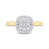Baguette & Round-Cut Multi-Diamond Center Cushion Frame Ring 1/4 ct tw 10K Yellow Gold