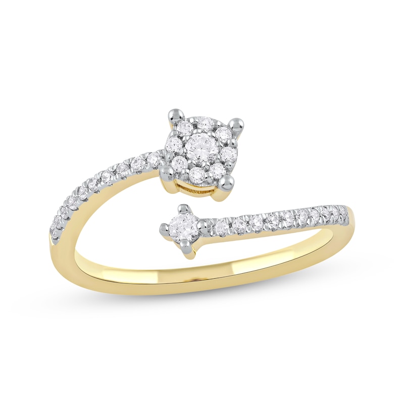 Diamond Bypass Promise Ring 1/4 ct tw 10K Yellow Gold