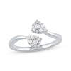 Thumbnail Image 1 of Multi-Diamond Teardrop Bypass Promise Ring 1/5 ct tw 10K White Gold