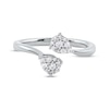 Thumbnail Image 3 of Multi-Diamond Teardrop Bypass Promise Ring 1/5 ct tw 10K White Gold