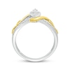 Thumbnail Image 2 of Diamond Swirl Promise Ring 1/8 ct tw Sterling Silver & 10K Yellow Gold