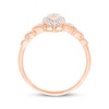 Thumbnail Image 2 of Diamond Marquise Halo Promise Ring 1/5 ct tw 10K Rose Gold