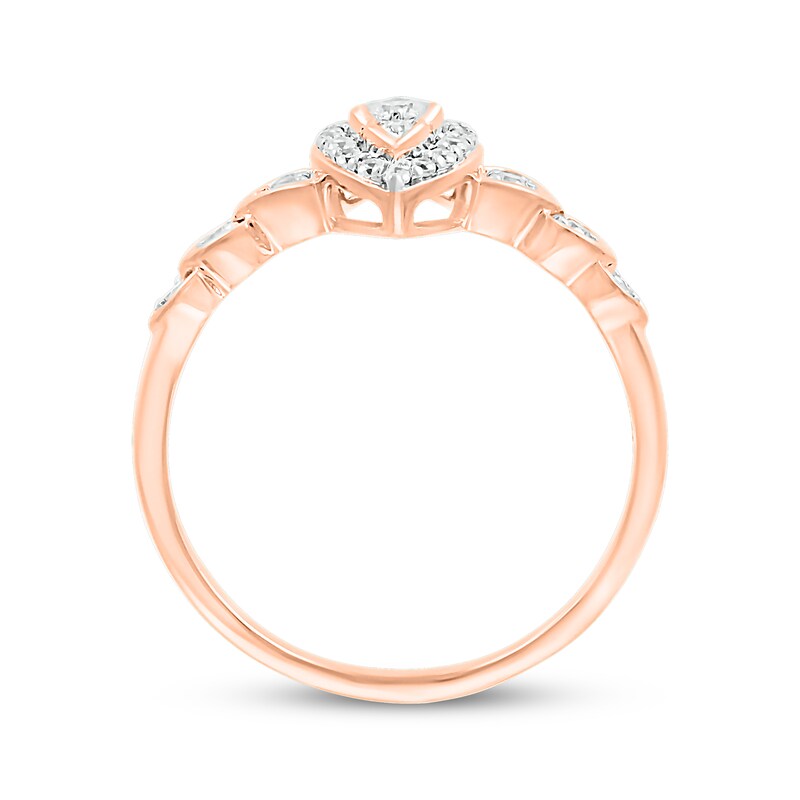 Main Image 2 of Diamond Marquise Halo Promise Ring 1/5 ct tw 10K Rose Gold