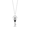 Disney Treasures Pirates of the Caribbean Black Onyx & Diamond Skull Key Necklace 1/15 ct tw Sterling Silver 17”