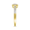 Thumbnail Image 2 of Round & Baguette-Cut Multi-Diamond Promise Ring 1/6 ct tw 10K Yellow Gold