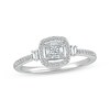 Thumbnail Image 1 of Baguette & Round-Cut Multi- Diamond Cushion Frame Promise Ring 1/4 ct tw 10K White Gold