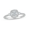 Thumbnail Image 0 of Baguette & Round-Cut Multi-Diamond Center Cushion Frame Promise Ring 1/4 ct tw 10K White Gold