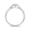 Baguette & Round-Cut Multi-Diamond Center Cushion Frame Promise Ring 1/4 ct tw 10K White Gold