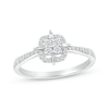 Baguette & Round-Cut Quad Cushion Frame Promise Ring 1/4 ct tw 10K White Gold