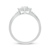 Baguette & Round-Cut Quad Cushion Frame Promise Ring 1/4 ct tw 10K White Gold