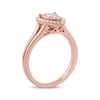 Baguette & Round-Cut Diamond Pear Halo Ring 1/4 ct tw 10K Rose Gold