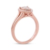 Thumbnail Image 2 of Round & Baguette-Cut Multi-Diamond Teardrop Halo Promise Ring 1/4 ct tw 10K Rose Gold