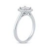 Thumbnail Image 2 of Round & Baguette-Cut Diamond Cushion Halo Promise Ring 1/4 ct tw 10K White Gold
