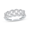 Thumbnail Image 1 of Round-Cut Diamond Leaves Lattice Ring 1/4 ct tw Sterling Silver