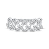 Thumbnail Image 3 of Round-Cut Diamond Leaves Lattice Ring 1/4 ct tw Sterling Silver