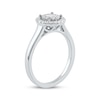 Baguette & Round-Cut Diamond Halo Promise Ring 1/4 ct tw 10K White Gold