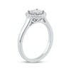 Thumbnail Image 2 of Baguette & Round-Cut Multi-Diamond Halo Promise Ring 1/4 ct tw 10K White Gold