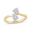 Thumbnail Image 0 of Toi et Moi Diamond Teardrop Bypass Promise Ring 1/5 ct tw 10K Yellow Gold