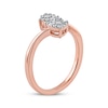 Thumbnail Image 2 of Multi-Diamond Teardrop Bypass Promise Ring 1/5 ct tw 10K Rose Gold