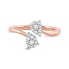Thumbnail Image 3 of Multi-Diamond Teardrop Bypass Promise Ring 1/5 ct tw 10K Rose Gold