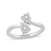 Thumbnail Image 0 of Toi et Moi Diamond Teardrop Bypass Promise Ring 1/5 ct tw 10K White Gold