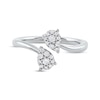Thumbnail Image 3 of Multi-Diamond Teardrop Bypass Promise Ring 1/5 ct tw 10K White Gold