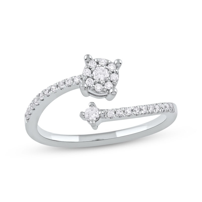 Diamond Bypass Promise Ring 1/4 ct tw 10K White Gold