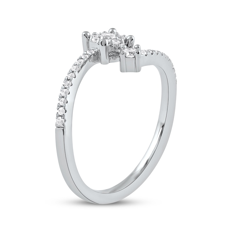 Diamond Bypass Promise Ring 1/4 ct tw 10K White Gold