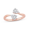 Thumbnail Image 1 of Multi-Diamond Teardrop Bypass Promise Ring 1/5 ct tw 10K Rose Gold