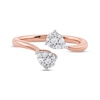 Thumbnail Image 2 of Toi et Moi Diamond Pear-Shaped Bypass Promise Ring 1/5 ct tw 10K Rose Gold