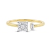 Thumbnail Image 2 of Baguette & Round-Cut Diamond Square Promise Ring 1/5 ct tw 10K Yellow Gold