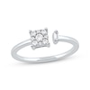 Thumbnail Image 1 of Baguette & Round-Cut Diamond Open Shank Promise Ring 1/5 ct tw 10K White Gold
