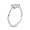 Baguette & Round-Cut Diamond Square Promise Ring 1/5 ct tw 10K White Gold