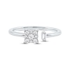 Thumbnail Image 3 of Baguette & Round-Cut Diamond Open Shank Promise Ring 1/5 ct tw 10K White Gold