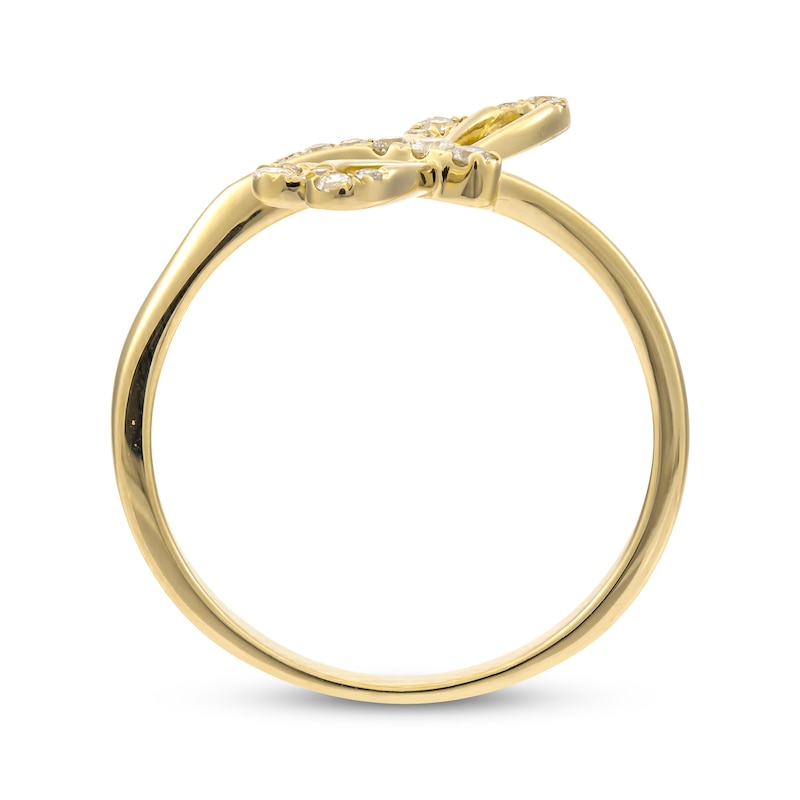 Main Image 2 of Diamond Dragonfly Ring 1/8 ct tw 10K Yellow Gold