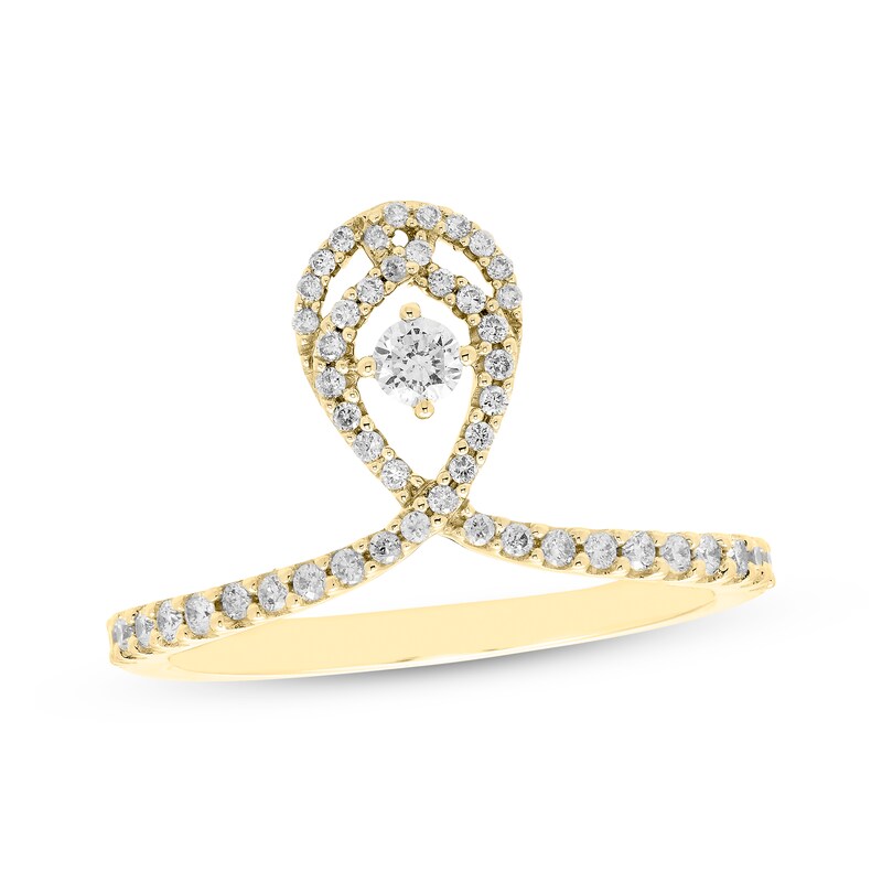 Main Image 1 of Love Entwined Round-Cut Diamond Fashion Ring 1/3 ct tw 10K Yellow Gold